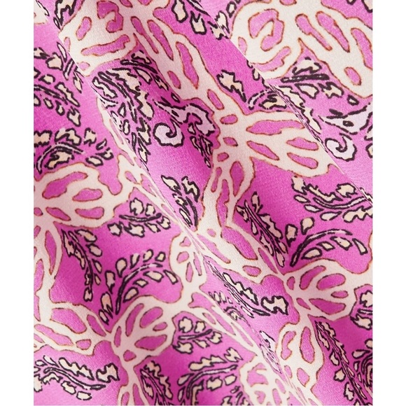 ISABEL MARANT Albini gathered printed silk-blend midi  Floral Pink Dress NEW - Picture 4 of 9